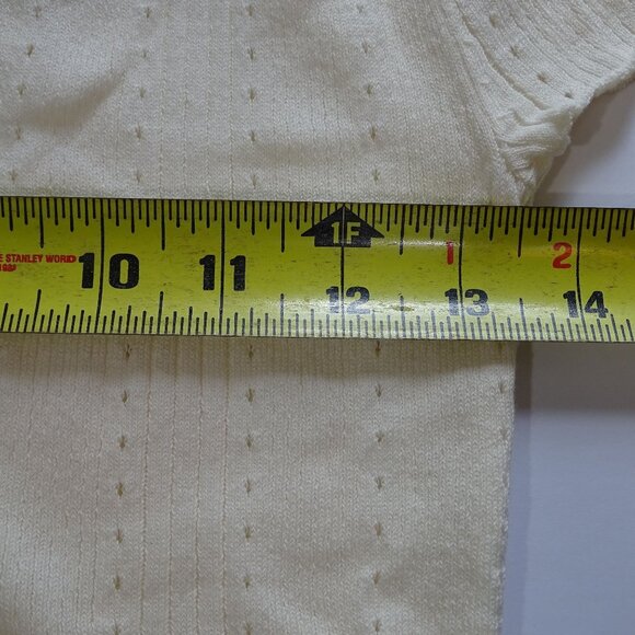 Madewell Pointelle Ivory Button Up Short Sleeve Knit Cardigan Women Sz XS NX774 - Picture 10 of 12
